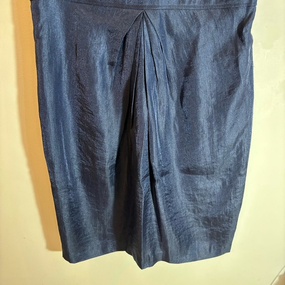 ADRIANNA PAPELL Sz 10 (estimated) Over the Knee Dress Pleated Beaded Lace Zipper - Picture 4 of 12